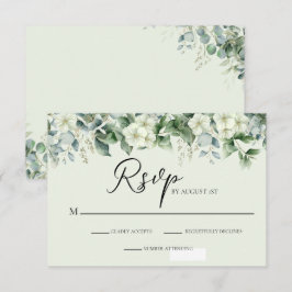 Elegante Eucalyptus Groene Botanische RSVP Informatiekaartje