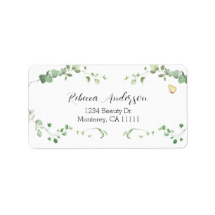 Elegante Eucalyptus Groene Bruids- Etiket