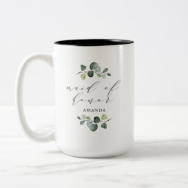 Elegante Eucalyptus Groene Bruidsmeisje Tweekleurige Koffiemok