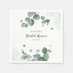 Elegante Eucalyptus Groene Bruiloft Bruidsshower P Servet