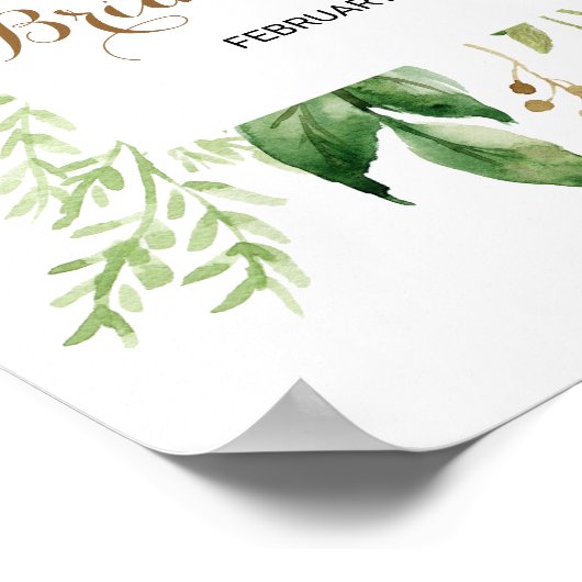 Elegante Eucalyptus Groene Bruiloft Feestelijke On Poster (Hoek)