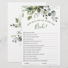 Elegante Eucalyptus Groene Bruiloftsborrel Game