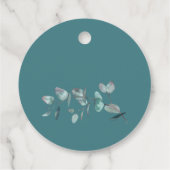 Elegante Eucalyptus Groene Bruiloftsfeest Bedankjes Labels (Achterkant)