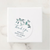 Elegante Eucalyptus Groene Bruiloftsfeest Bedankjes Labels (In situ)