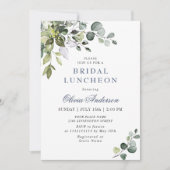 Elegante Eucalyptus Groene Bruiloftslunch Kaart (Voorkant)