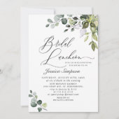 Elegante Eucalyptus Groene Bruiloftslunch Kaart (Voorkant)