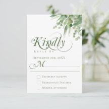 Elegante Eucalyptus Groene Calligrafie Bruiloft