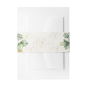 Elegante Eucalyptus Groene & Gouden Accenten Bruil Uitnodigingen Wikkel (Voorkant Voorbeeld)