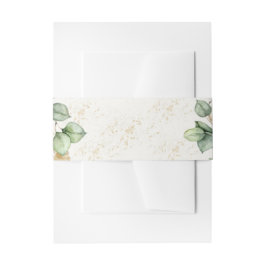 Elegante Eucalyptus Groene & Gouden Accenten Bruil Uitnodigingen Wikkel