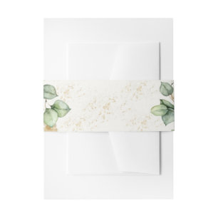 Elegante Eucalyptus Groene & Gouden Accenten Bruil Uitnodigingen Wikkel