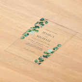 Elegante Eucalyptus Groene Huwelijk Acryl Uitnodigingen (Laagn)