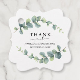 Elegante Eucalyptus Groene Huwelijk Bedankjes Labels