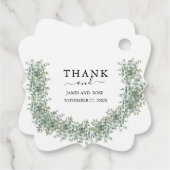 Elegante Eucalyptus Groene Huwelijk Bedankjes Labels (Achterkant)
