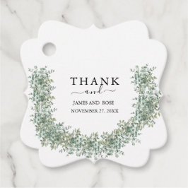 Elegante Eucalyptus Groene Huwelijk Bedankjes Labels