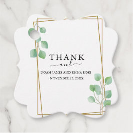 Elegante Eucalyptus Groene Huwelijk Bedankjes Labels