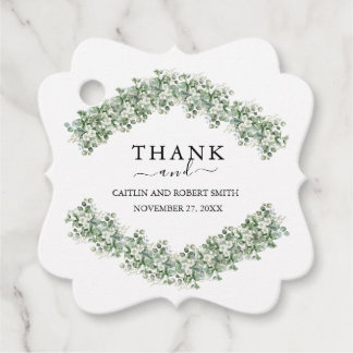 Elegante Eucalyptus Groene Huwelijk Bedankjes Labels
