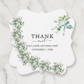 Elegante Eucalyptus Groene Huwelijk Bedankjes Labels (Achterkant)