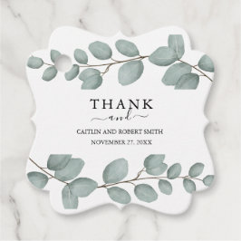 Elegante Eucalyptus Groene Huwelijk Bedankjes Labels