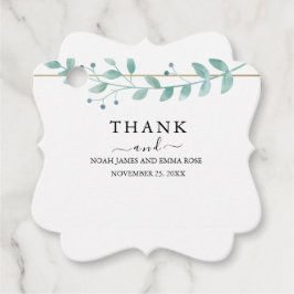 Elegante Eucalyptus Groene Huwelijk Bedankjes Labels