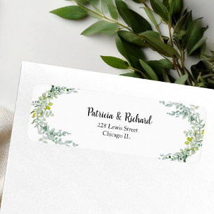 Elegante Eucalyptus Groene Huwelijk Etiket