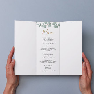 Elegante Eucalyptus Groene Huwelijk Menu