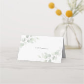 Elegante Eucalyptus Groene Huwelijk Plaatskaartje (Voorkant)