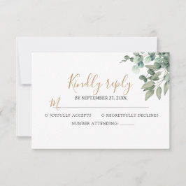 Elegante Eucalyptus Groene Huwelijk RSVP Kaartje