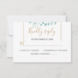 Elegante Eucalyptus Groene Huwelijk RSVP Kaartje