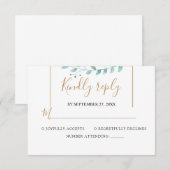 Elegante Eucalyptus Groene Huwelijk RSVP Kaartje (Voorkant / Achterkant)