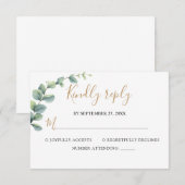 Elegante Eucalyptus Groene Huwelijk RSVP Kaartje (Voorkant / Achterkant)