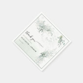 Elegante Eucalyptus Groene Huwelijk Servet (Hoek)