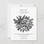 Elegante Eucalyptus Groene Huwelijks-QR-code RSVP  Kaart (Voorkant)