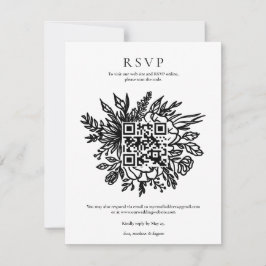 Elegante Eucalyptus Groene Huwelijks-QR-code RSVP  Kaart