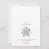 Elegante Eucalyptus Groene Huwelijks QR Code Uitno Kaart (Achterkant)