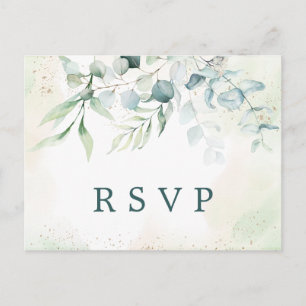Elegante Eucalyptus Groene Huwelijks RSVP Uitnodiging Briefkaart