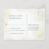 Elegante Eucalyptus Groene Huwelijks RSVP Uitnodiging Briefkaart (Achterkant)