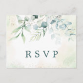 Elegante Eucalyptus Groene Huwelijks RSVP Uitnodiging Briefkaart (Voorkant)