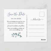 Elegante Eucalyptus groene huwelijksaankondiging o Briefkaart (Achterkant)