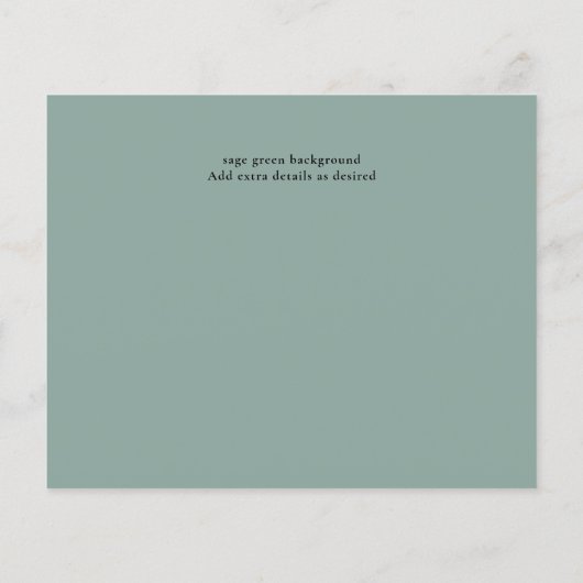 Elegante Eucalyptus Groene Huwelijksdatum Bewaren (Achterkant)