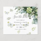 Elegante Eucalyptus Groene Huwelijksdatum Bewaren (Voorkant)