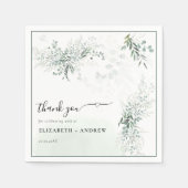 Elegante Eucalyptus Groene Huwelijksdecoratie Servet (Voorkant)