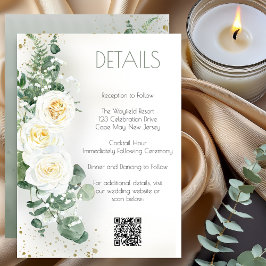 Elegante Eucalyptus Groene Huwelijksdetailkaart Kaart