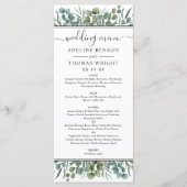 Elegante Eucalyptus Groene Huwelijksdiner Menu (Voorkant)