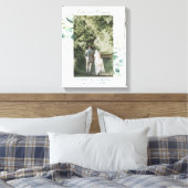 Elegante Eucalyptus Groene Huwelijksfoto Canvas Afdruk (Insitu (Slaapkamer))