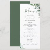 Elegante Eucalyptus Groene Huwelijksmenu Menu (Voorkant / Achterkant)