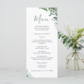 Elegante Eucalyptus Groene Huwelijksmenu Menu (Staand voorkant)