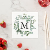 Elegante Eucalyptus Groene Huwelijkspapier Servet (Insitu)