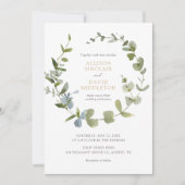 Elegante Eucalyptus Groene Huwelijksuitnodiging Kaart (Voorkant)