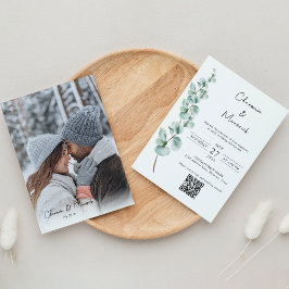 Elegante Eucalyptus Groene Klassiekers font Bruilo Kaart