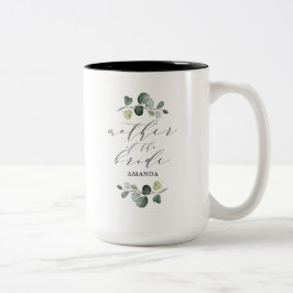 Elegante Eucalyptus Groene Moeder van de Bruid Tweekleurige Koffiemok